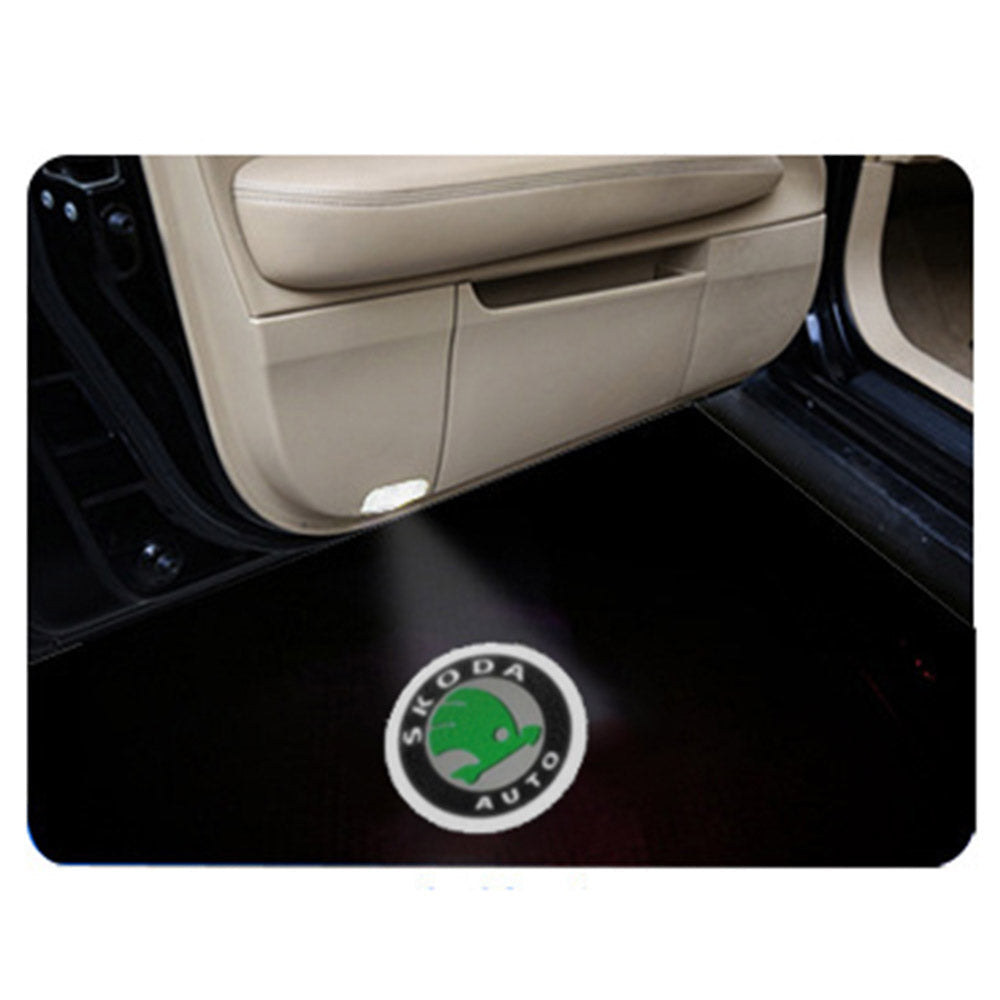 LED Car Door Projector Fit Skoda Welcome Car logo Light Wireless
