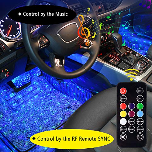 Wireless Lamps Strip Multi Color Music Sound Sync Car RGB Interior Lights