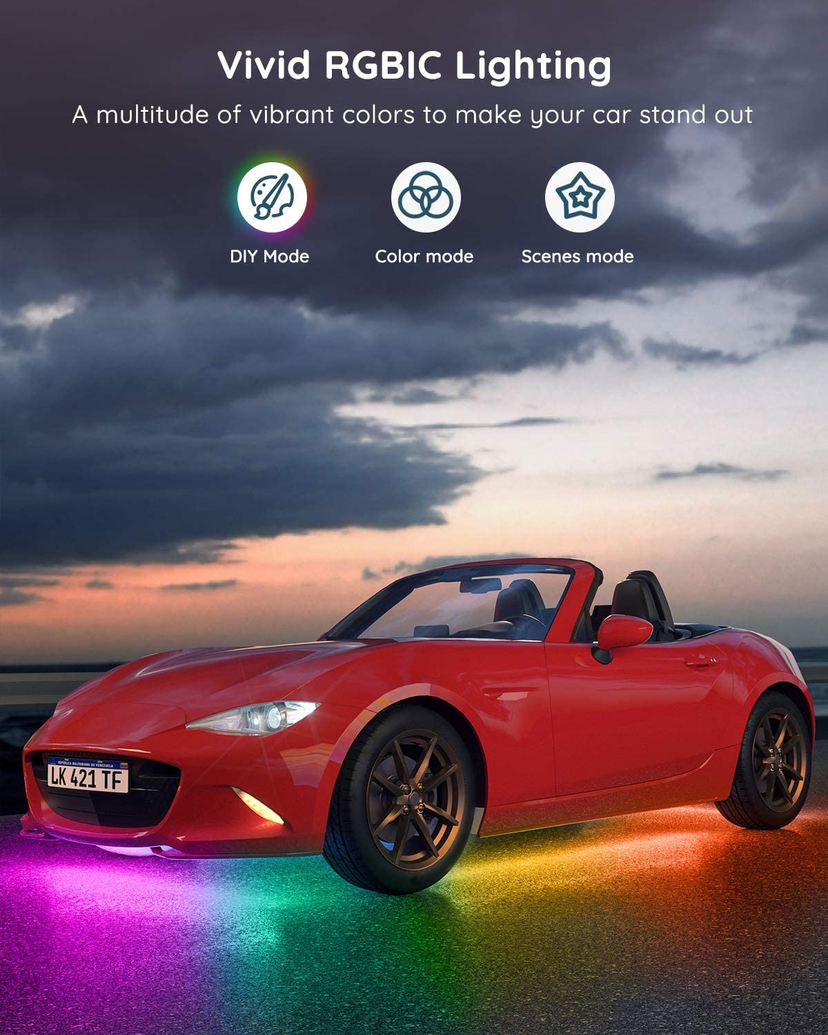 RGBIC Underglow Car Lights with App Control