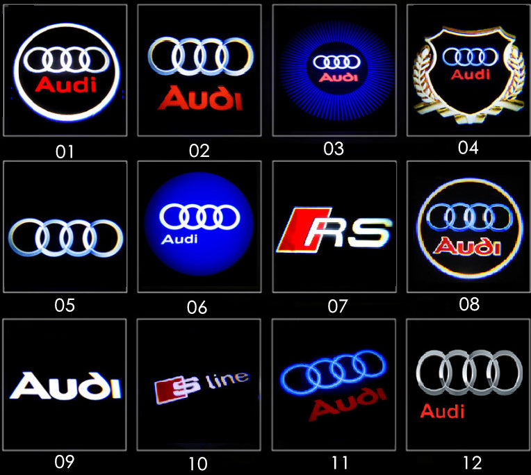 Luces de bienvenida del proyector del logotipo de la puerta del coche LED de la serie Audi