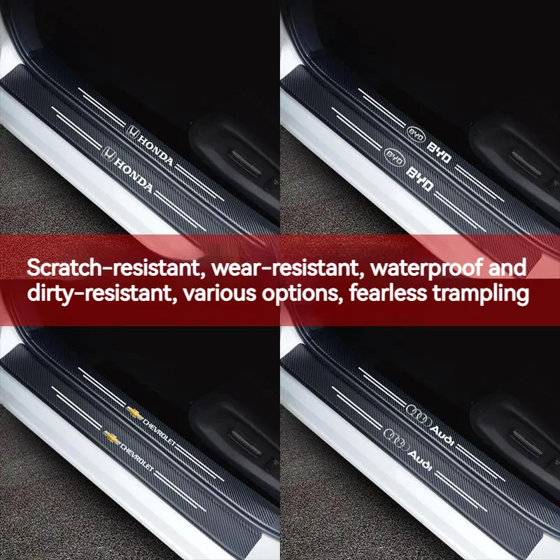 ( 9PCS )Carbon Car Door Sills Stickers