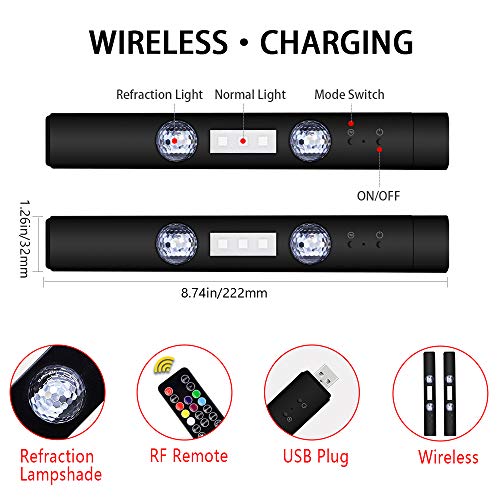 Lámparas inalámbricas tira multicolor música sonido sincronización coche RGB luces interiores