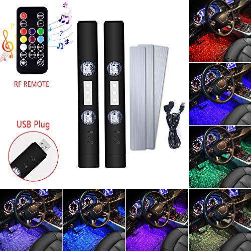 Lámparas inalámbricas tira multicolor música sonido sincronización coche RGB luces interiores