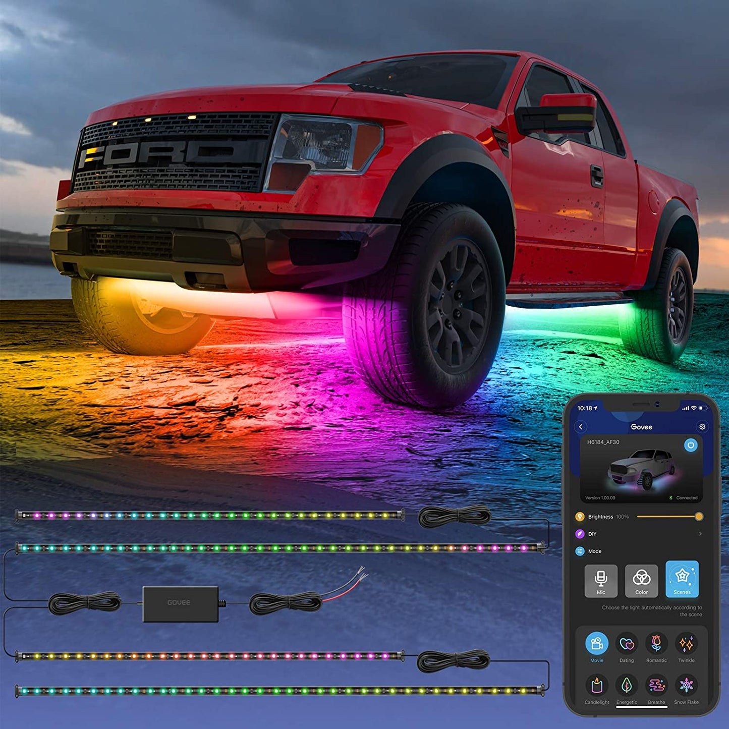 RGBIC Underglow Car Lights with App Control